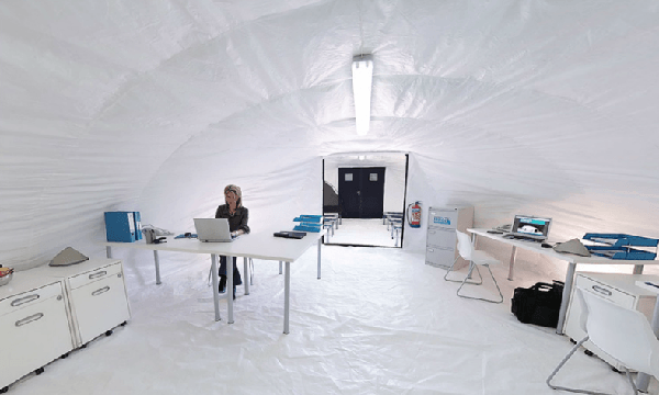Inflatable Concrecte Canvas shelters | Tetex.com